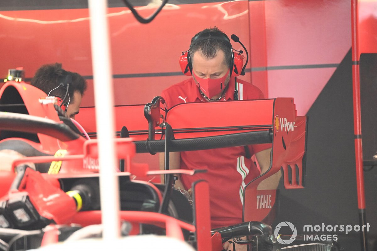Detalle del alerón trasero del Ferrari