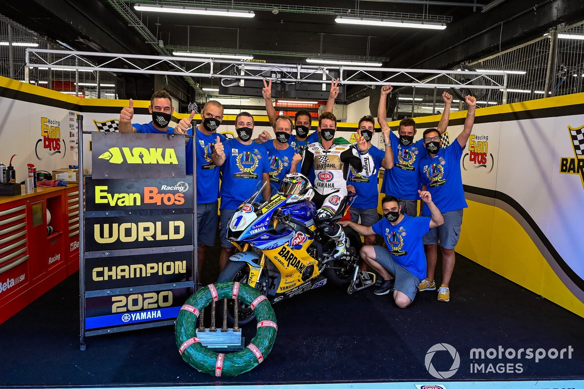 Andrea Locatelli, BARDAHL Evan Bros. WorldSSP Team celebrates his World Championship