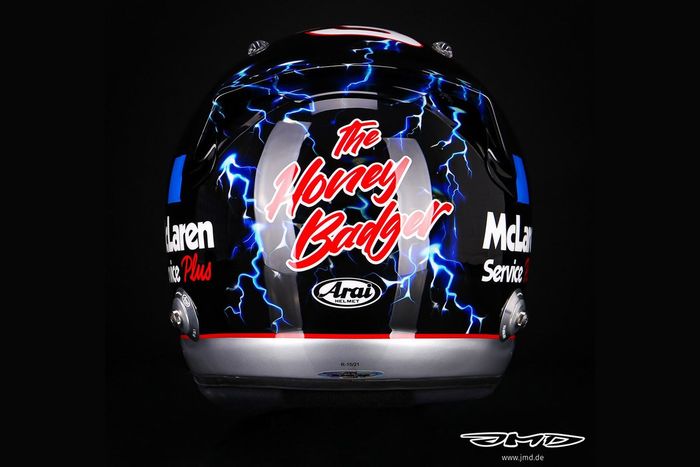 Casco especial de Daniel Ricciardo, McLaren para el GP de Estados Unidos 