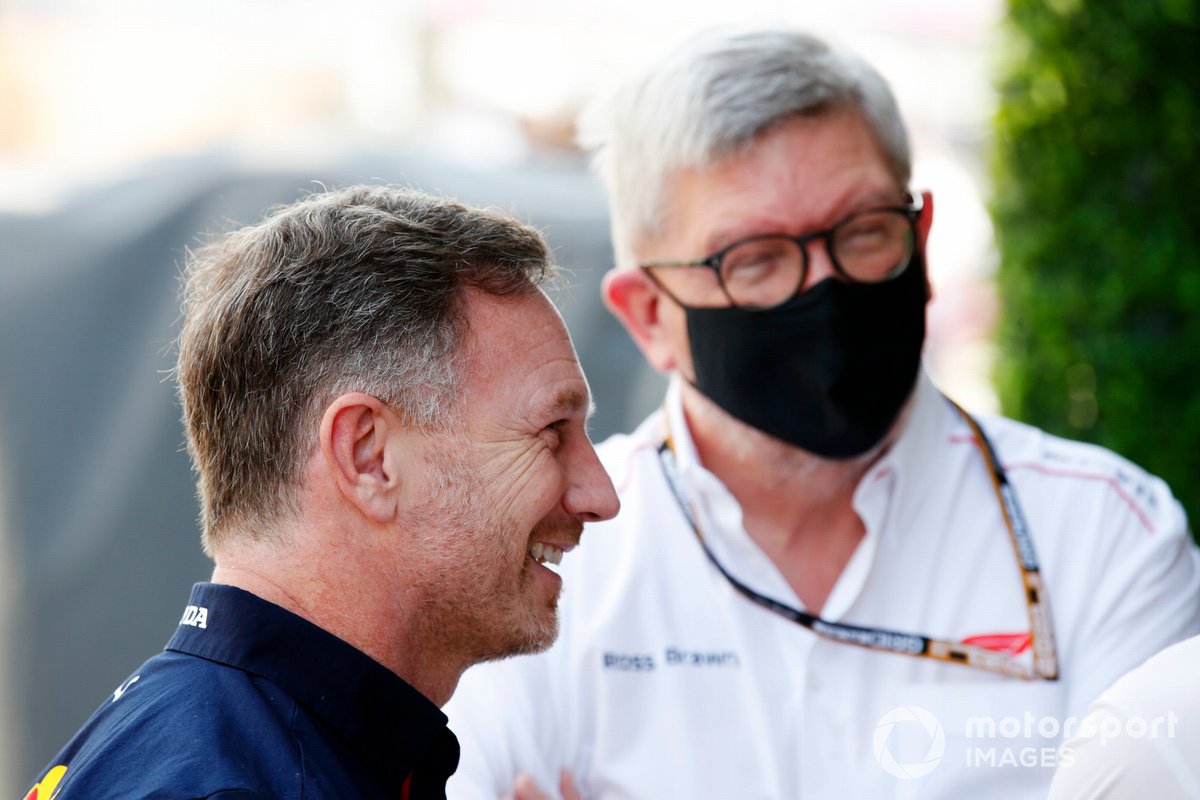 Christian Horner, Team Principal, Red Bull Racing, Ross Brawn, Managing Director of Motorsports