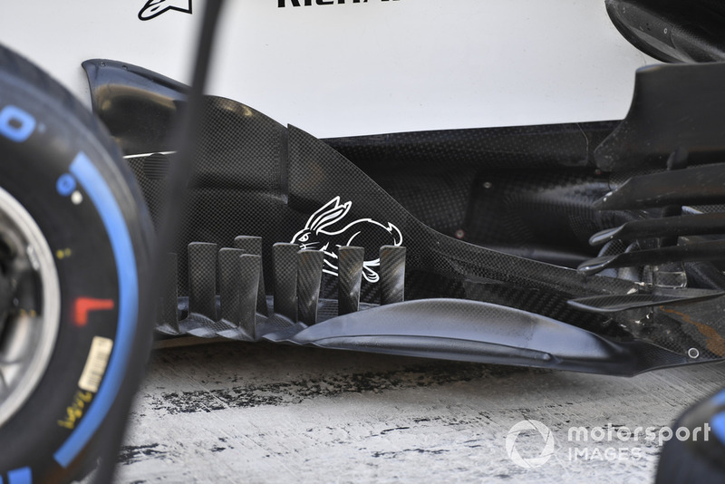 Detalle del bargeboard del Haas F1 Team VF-18