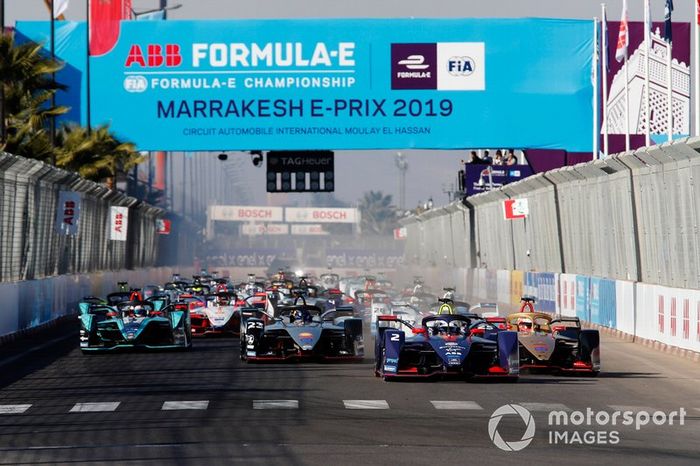 Sam Bird, Envision Virgin Racing, Audi e-tron FE05, Jean-Eric Vergne, DS TECHEETAH, DS E-Tense FE19, al inicio