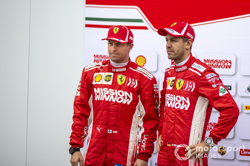 Kimi Raikkonen, Ferrari and Sebastian Vettel, Ferrari