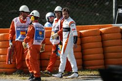 Fernando Alonso, McLaren stops on track in FP1