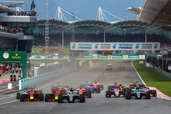 Lewis Hamilton, Mercedes-Benz F1 W08  leads at the start of the race