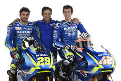 Andrea Iannone, Alex Rins and Davide Brivio, Team Manager, Team Suzuki Ecstar MotoGP