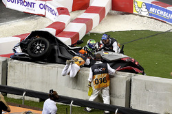 Crash, Pascal Wehrlein and Felipe Massa on the Polaris Slingshot SLR