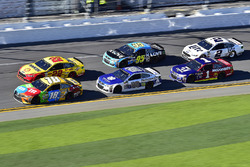 Kyle Busch, Joe Gibbs Racing, Toyota; Joey Logano, Team Penske, Ford; Dale Earnhardt Jr., Hendrick M