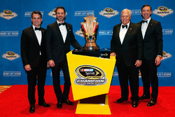 Champion Jimmie Johnson, Hendrick Motorsports Chevrolet and team owner Rick Hendrick, crew chief Chad Knaus, Jeff Gordon