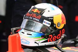 La visière du casque de Daniel Ricciardo, Red Bull Racing