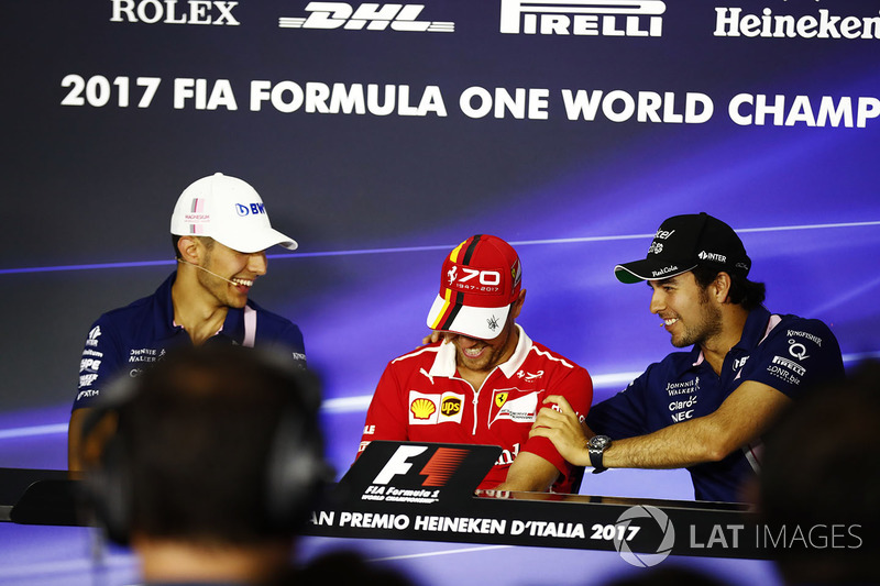 Press conference: Esteban Ocon, Force India, Sebastian Vettel, Ferrari, Sergio Perez, Force India