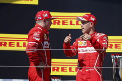 Podium: race winner Sebastian Vettel, Ferrari, second place Kimi Raikkonen, Ferrari