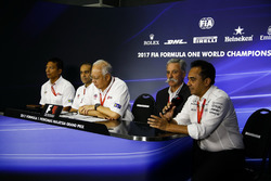 Chase Carey, Chairman, Formula One, hosts a press conference alongside the President of Malaysia