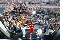 Podium: winner Sebastian Vettel, Ferrari, second place Lewis Hamilton, Mercedes AMG F1, third place