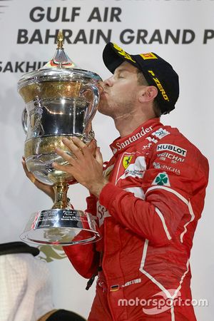 Podium: race winner Sebastian Vettel, Ferrari