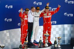 Podium: race winner Valtteri Bottas, Mercedes AMG F1, second place Sebastian Vettel, Ferrari, third