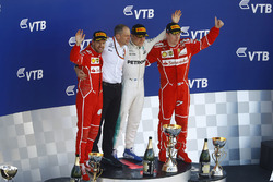 Podium: race winner Valtteri Bottas, Mercedes AMG F1, second place Sebastian Vettel, Ferrari, third