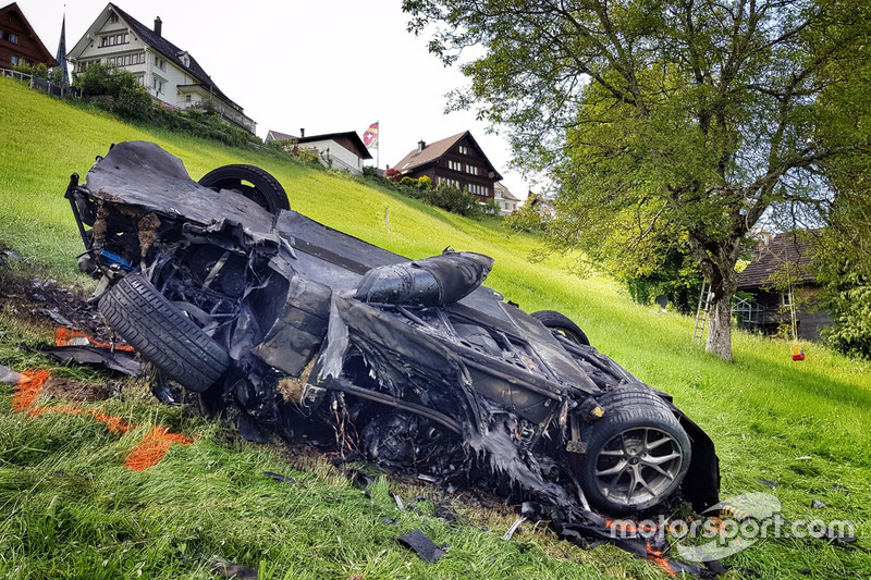 Crashed Rimac Concept One driven by Richard Hammond