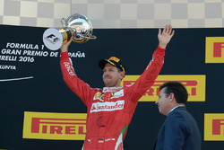 Sebastian Vettel, Ferrari celebrates his third position on the podium