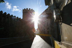 Baku city circuit at turn 10 with the castle