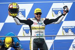 Thomas Lüthi, Interwetten, fête sa victoire sur le podium