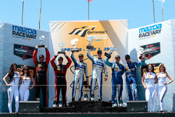 Podium: race winners John Pew, Oswaldo Negri, Michael Shank Racing with Curb/Agajanian, second place Eric Curran, Dane Cameron, Action Express Racing, third place Marc Goossens, Ryan Dalziel VisitFlorida.com Racing