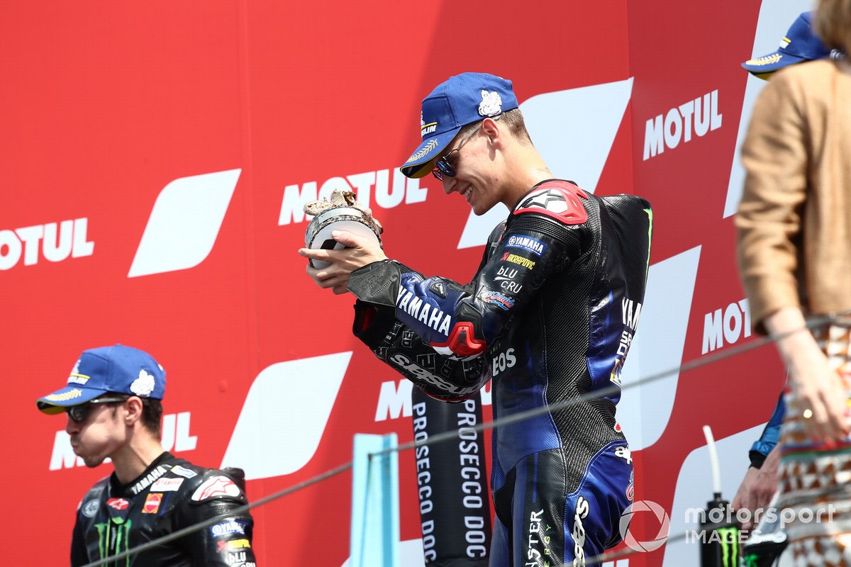 Podio: ganador de la carrera Fabio Quartararo, Yamaha Factory Racing