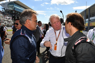 Jean Alesi, Charlie Whiting, FIA Delegate and Felipe Massa at Legends F1 30th Anniversary Lap Demonstration