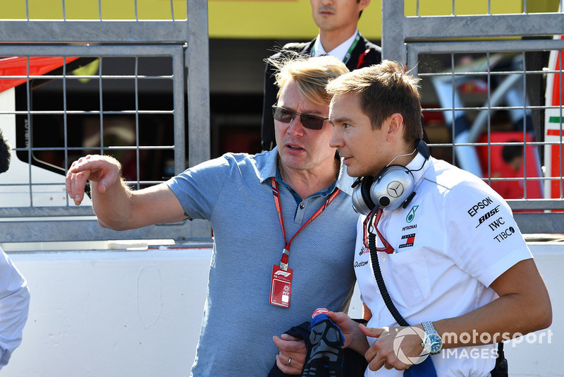 Mika Hakkinen y Antti Vierula, Trainer.