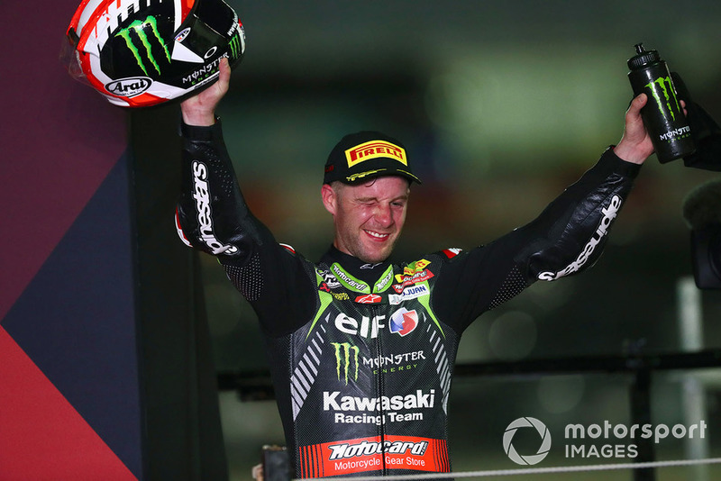 Podio: il vincitore della gara Jonathan Rea, Kawasaki Racing