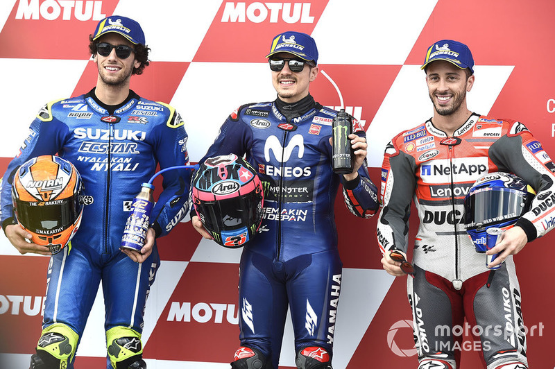 (Ki-ka): Alex Rins, Team Suzuki MotoGP, Maverick Viñales, Yamaha Factory Racing, Andrea Dovizioso, Ducati Team
