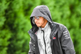 Lewis Hamilton, Mercedes AMG F1 on a scooter