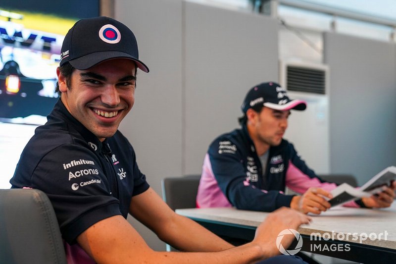 Sergio Perez, Racing Point, and Lance Stroll, Racing Point