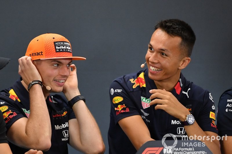 Max Verstappen, Red Bull Racing, and Alexander Albon, Red Bull