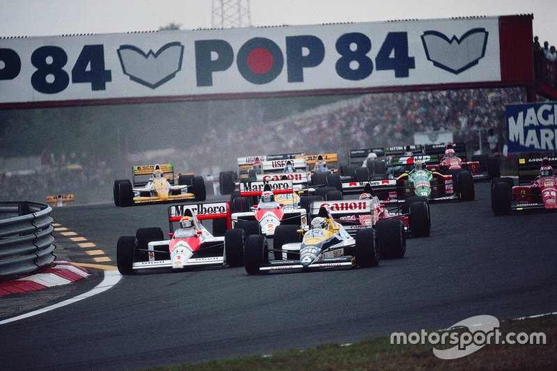 Riccardo Patrese, Williams, Ayrton Senna, McLaren, Alex Caffi, Dallara, Alain Prost, McLaren