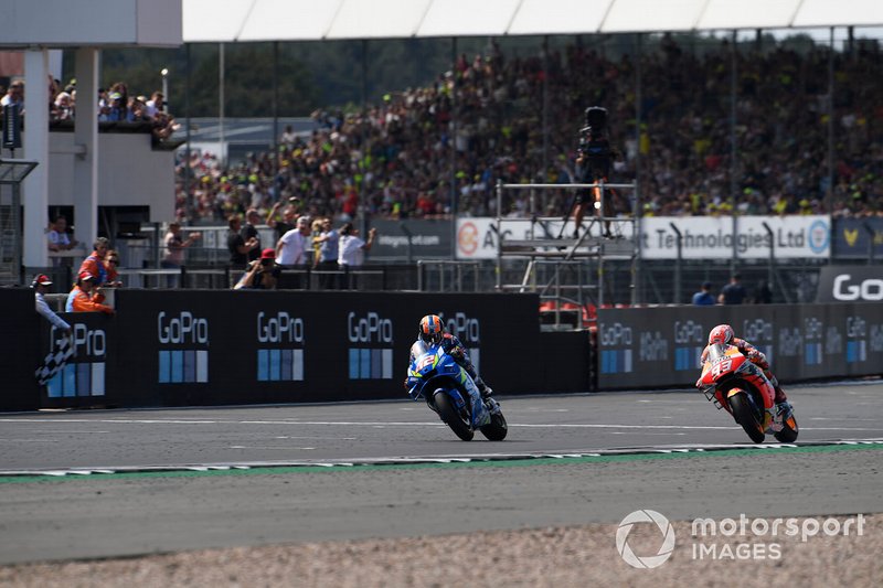 Race winner Alex Rins, Team Suzuki MotoGP, second place Marc Marquez, Repsol Honda Team