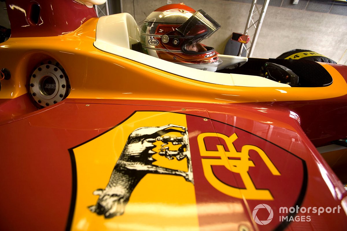 Enrico Toccacelo en el coche de la AS Roma, Superleague Formula