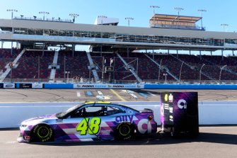 Jimmie Johnson, Hendrick Motorsports, Chevrolet Camaro on the grid prior to the race