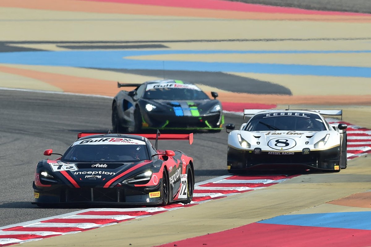 #72 Inception Racing with Optimum, McLaren 720S GT3: Brendan Iribe, Ollie Millroy, Nick Moss, Joe Osborne, #8 Kessel Racing, Ferrari 488 GT3: Alessandro Cutrera, Leonardo Maria Del Vecchio, Marco Frezza, Nicola Cadei