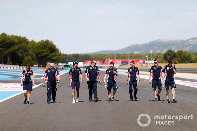 Lance Stroll, Racing Point walks the track