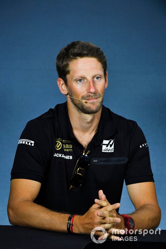 Romain Grosjean, Haas F1 lors de la conférence de presse