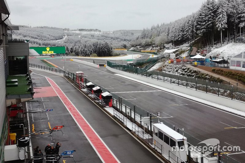 Snow over Spa-Francorchamps
