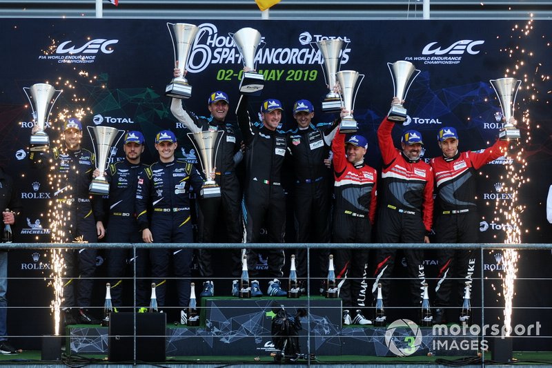 Podium GTE AM: Winner #77 Proton Competition Porsche 911 RSR: Christian Ried, Riccardo Pera, Matt Campbell, second place #90 TF Sport Aston Martin Vantage: Salih Yoluc, Euan Alers-Hankey, Charles Eastwood, third place #61 Clearwater Racing Ferrari 488 GTE: Luis Perez Companc, Matteo Cressoni, Matthew Griffin