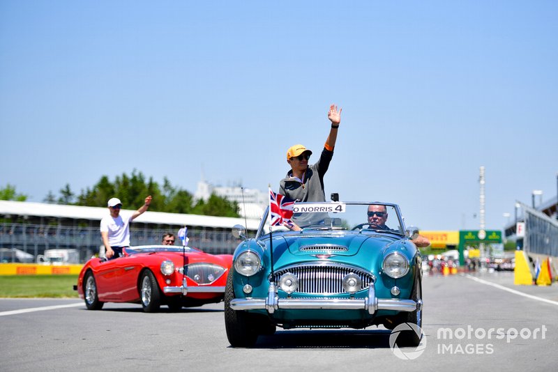Lando Norris, McLaren, in the drivers parade
