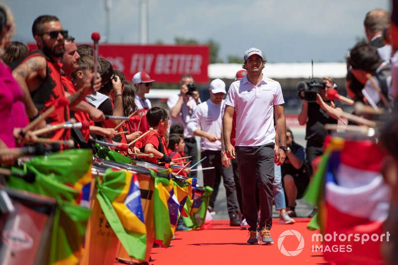 Carlos Sainz Jr., McLaren, at the drivers parade