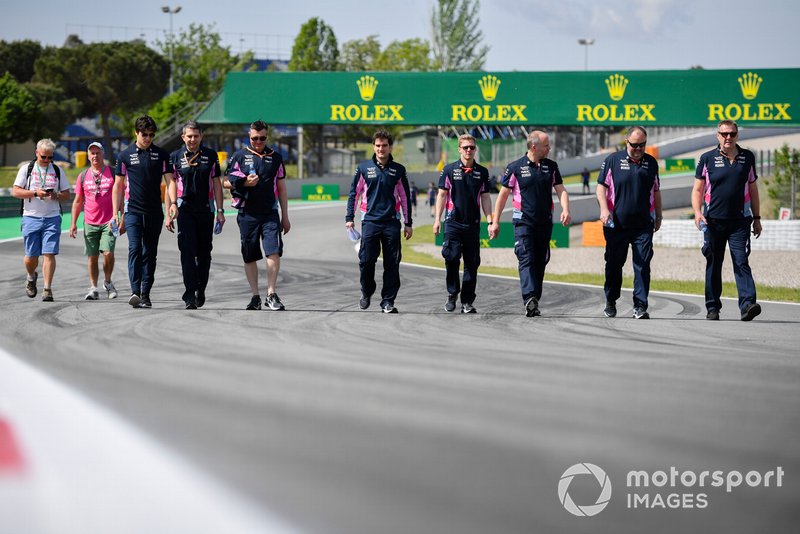 Lance Stroll, Racing Point walks the track