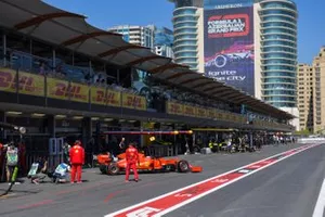 Charles Leclerc, Ferrari SF90, leaves the garage