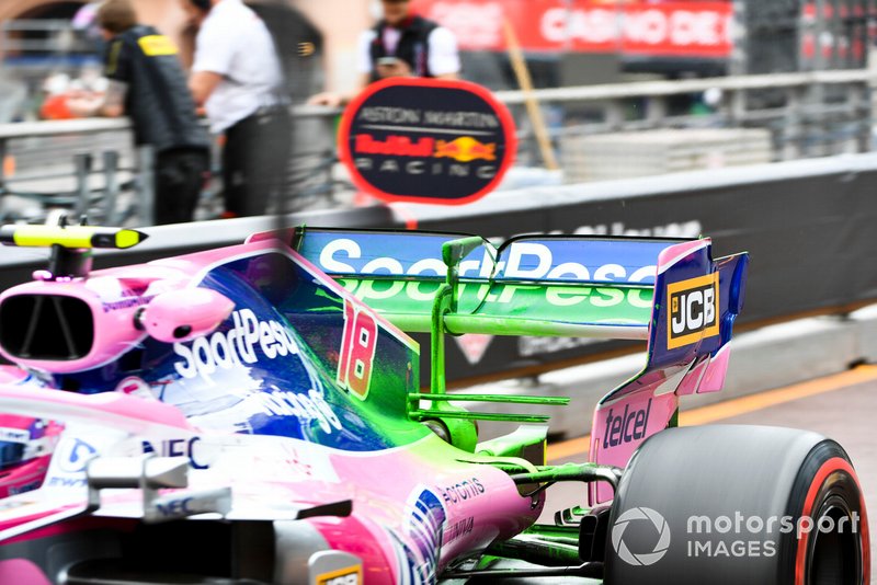 De la peinture aérodynamique sur la voiture de Lance Stroll, Racing Point RP19