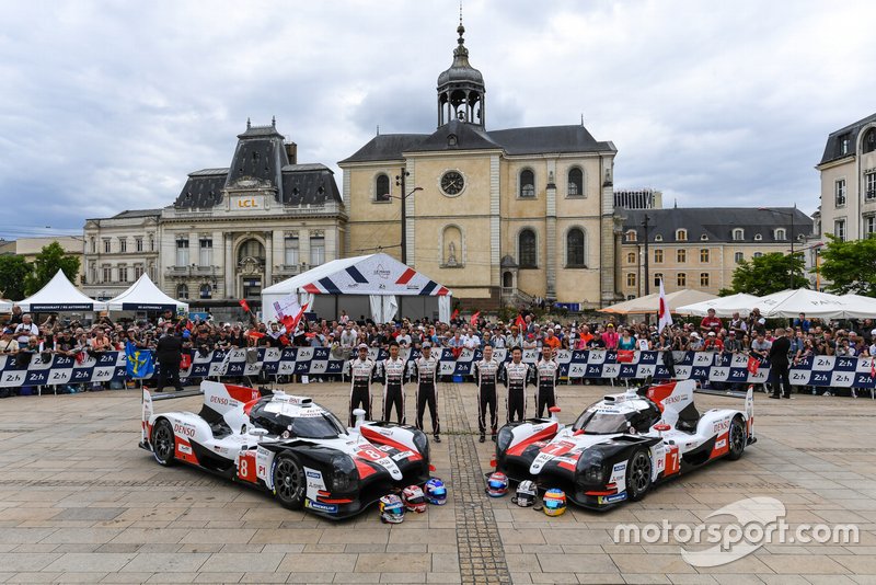 #7 Toyota Gazoo Racing Toyota TS050: Mike Conway, Kamui Kobayashi, Jose Maria Lopez; #8 Toyota Gazoo Racing Toyota TS050: Sébastien Buemi, Kazuki Nakajima, Fernando Alonso