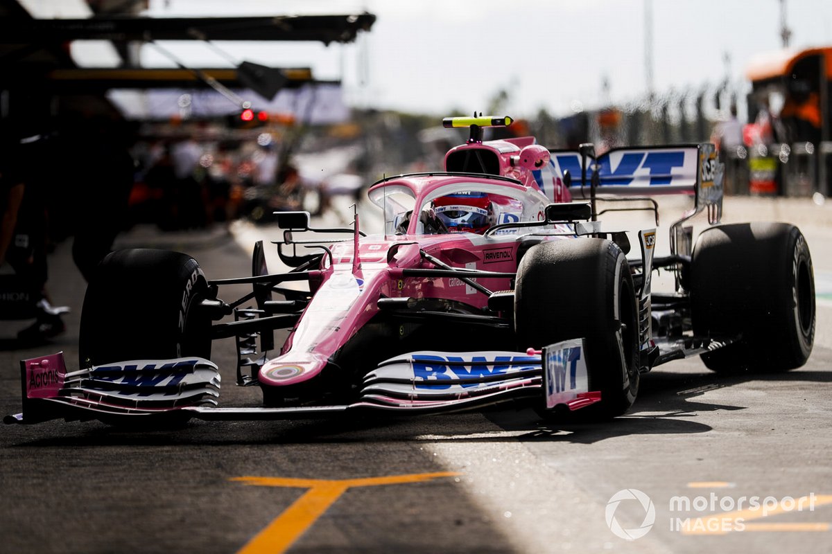 Lance Stroll, Racing Point RP20, in pit lane